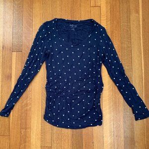 a:glow Blue Polka Dot Maternity Shirt
